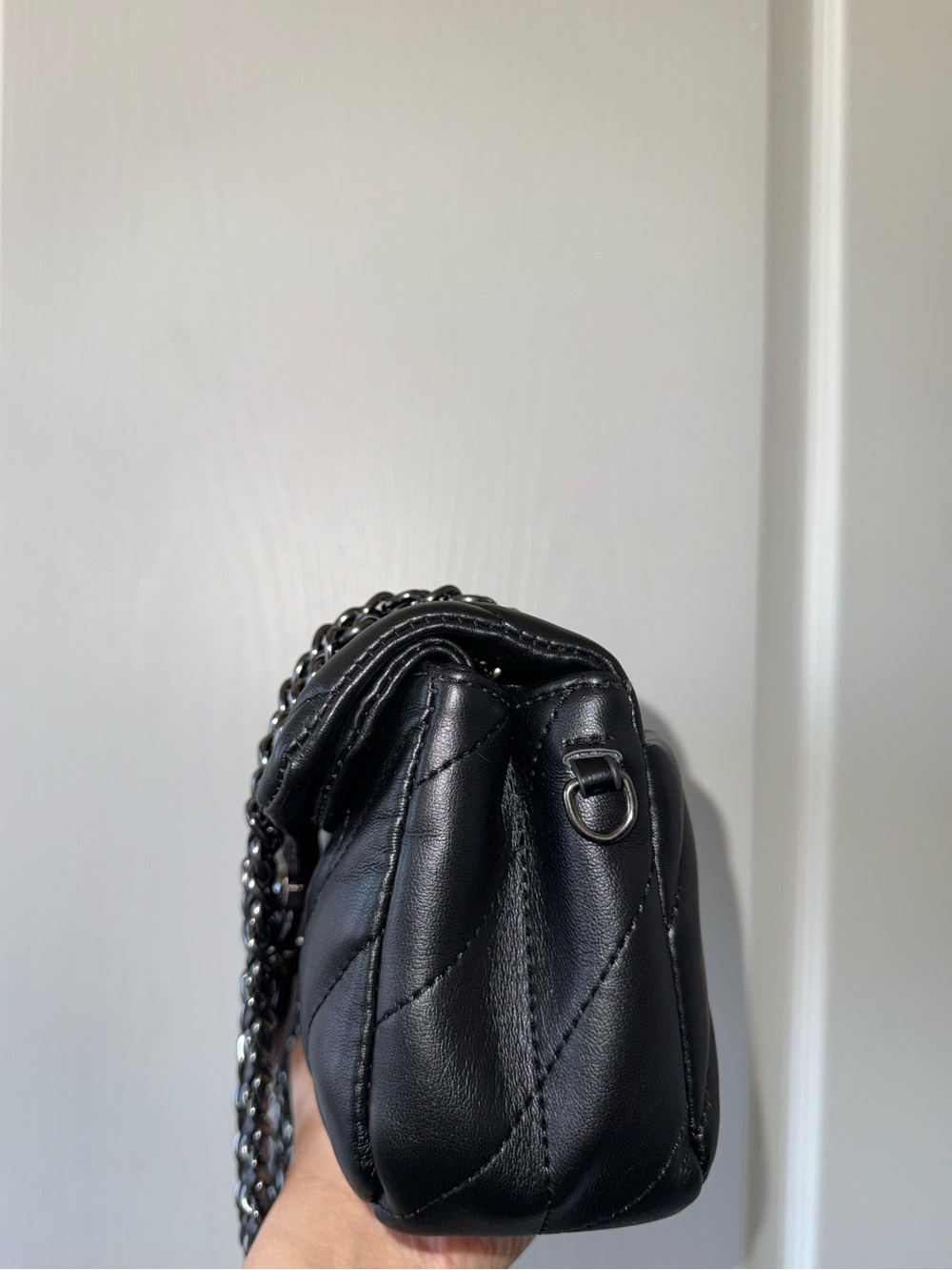 Coach Black Quilted Shoulder Bag with Chain Strap - Picture 3 of 11